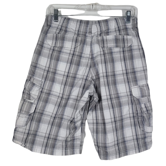 Lee Dungarees Loose Gray Plaid Cargo Shorts 14 Husky‎ - Picture 2 of 5